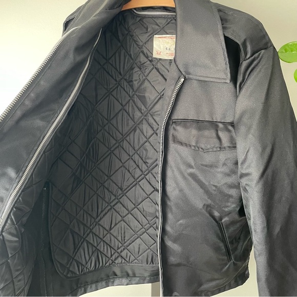Vintage Canadian Police Zip Bomber Style Jacket Shiny Black 90s 1990s Men’s XL - Picture 11 of 12